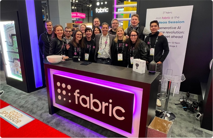 picture of the fabric team at the NRF booth