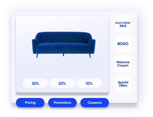 Personalized Promotions icon of a blue couch