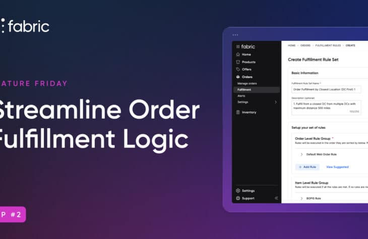 feature friday page header with a picture of the fulfillment section of the fabric platform
