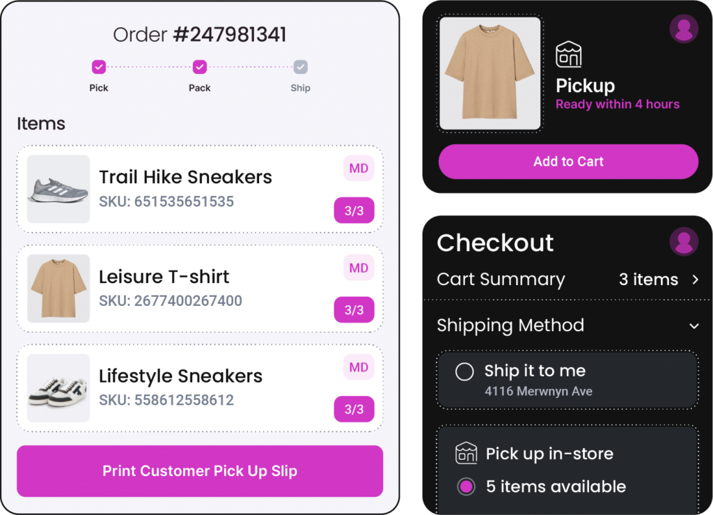 Checkout screen displaying selected items in the fabric app, ready for final review and purchase confirmation.