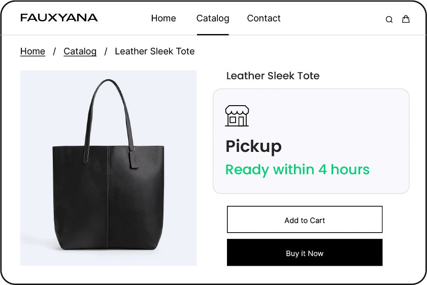 A shopping cart containing a black purse and a black bag, showcasing stylish accessories for a shopping trip.