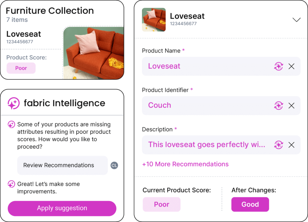 Image of a product on a website showcasing how fabric AI can enrich and personalize products to increase conversion