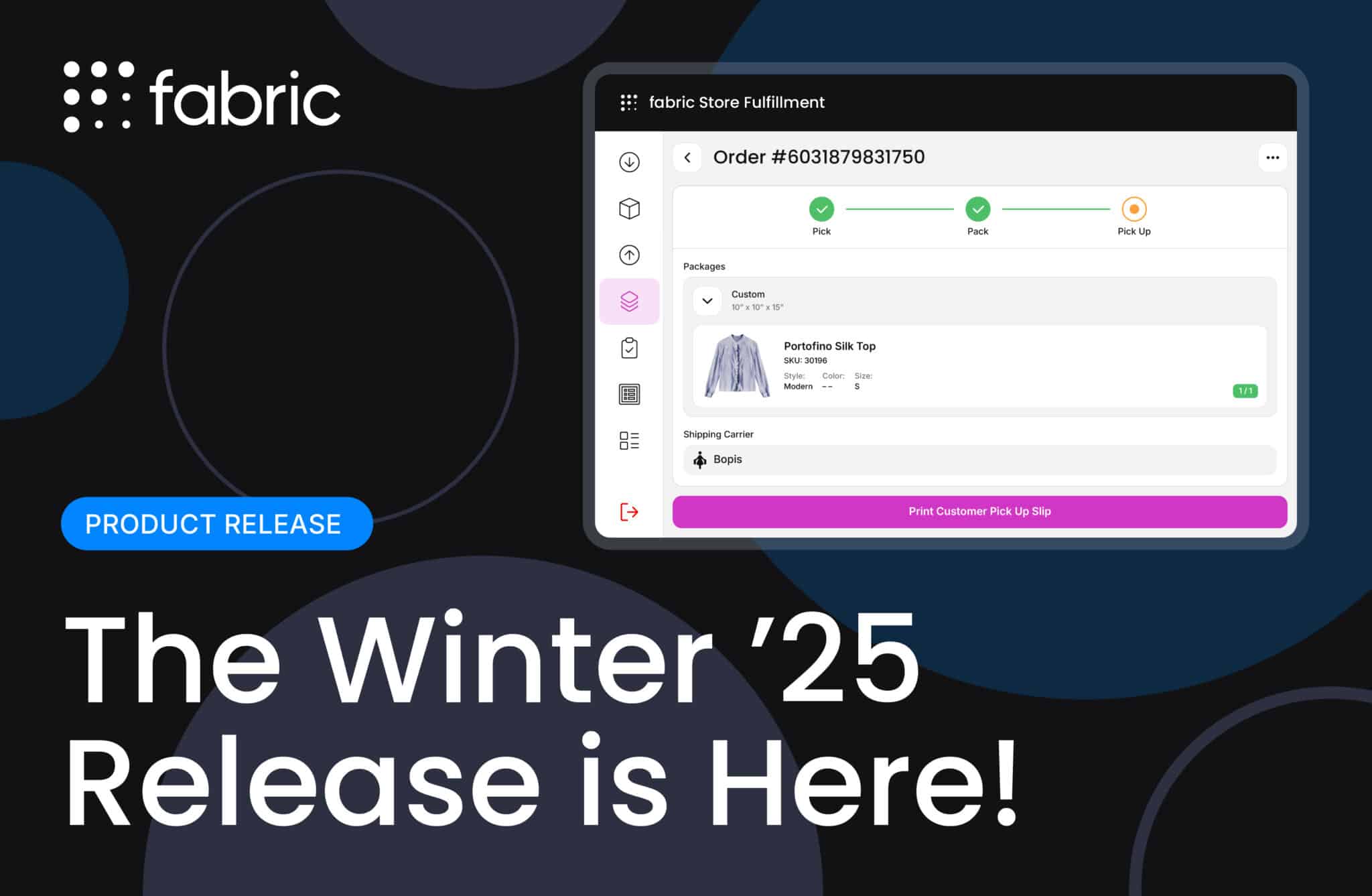 Winter '25 Product Release highlighting fabric Store Fulfillment